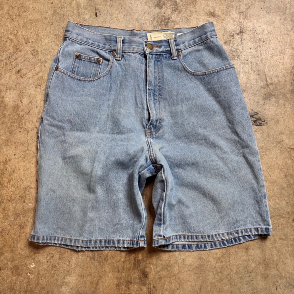 Eddie Bauer Vintage Denim Shorts Loose Fit Light Wash Baggy Jorts Size 10